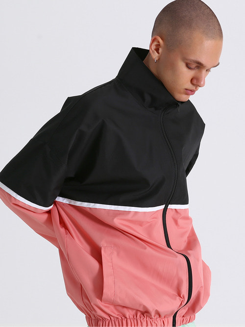 [어반플레이어스] 테스 오버핏 바람막이 자켓 (핑크)