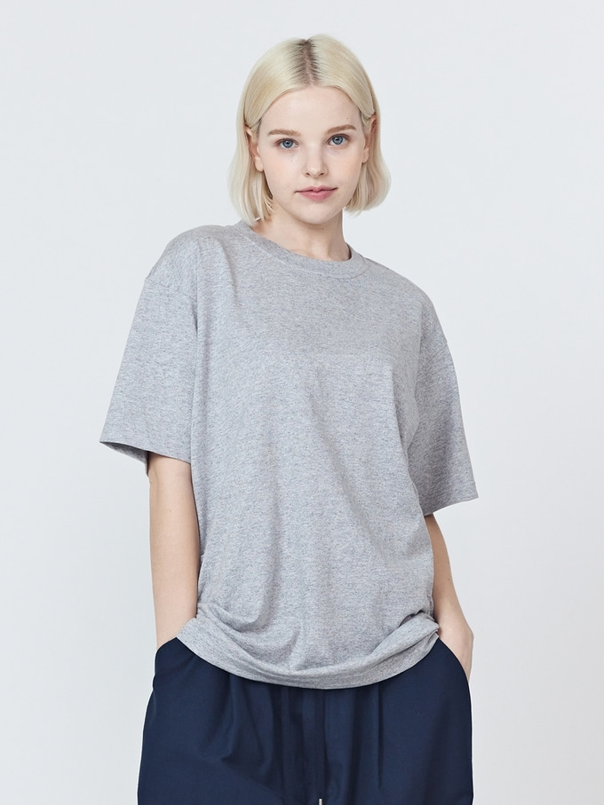 [CARGOBROS] COTTON OVERSIZED FIT SHORT-SLEEVED T-SHIRT GRAY